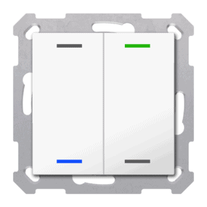 KNX Taster Light 55 2-fach,RGBW,TS, Reinweiß glänzend, Neutral, Secure MDT TAL-55T2002.02S