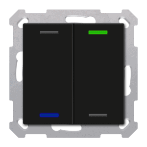 KNX Taster Light 55 2-fach,RGBW,TS, Schwarz matt, Neutral, Secure MDT TAL-55T2006.02S