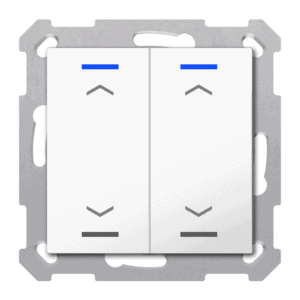KNX Taster Light 55 2-fach,RGBW,TS, Reinweiß glänzend, Jalousie, Secure MDT TAL-55T2A02.02S