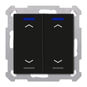 KNX Taster Light 55 2-fach,RGBW,TS, Schwarz matt, Jalousie, Secure MDT TAL-55T2A06.02S