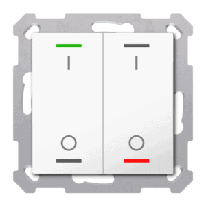KNX Taster Light 55 2-fach,RGBW,TS, Reinweiß glänzend, Schalten, Secure MDT TAL-55T2B02.02S