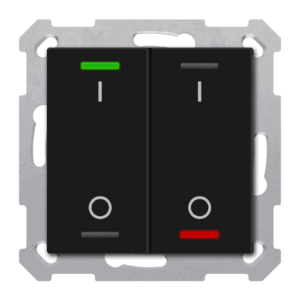 KNX Taster Light 55 2-fach,RGBW,TS, Schwarz matt, Schalten, Secure MDT TAL-55T2B06.02S