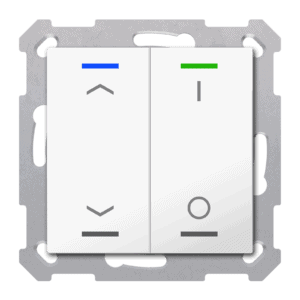 KNX Taster Light 55 2-fach,RGBW,TS, Reinweiß glänzend, Jalousie_Schalten, Secure MDT TAL-55T2C02.02S
