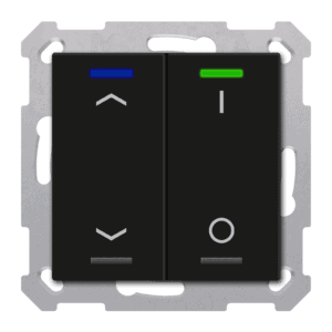 KNX Taster Light 55 2-fach,RGBW,TS, Schwarz matt, Jalousie_Schalten, Secure MDT TAL-55T2C06.02S