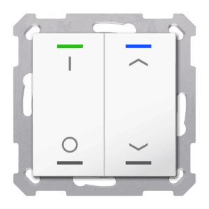 KNX Taster Light 55 2-fach,RGBW,TS, Reinweiß glänzend, Schalten_Jalousie, Secure MDT TAL-55T2D02.02S