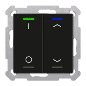 KNX Taster Light 55 2-fach,RGBW,TS, Schwarz matt, Schalten_Jalousie, Secure MDT TAL-55T2D06.02S