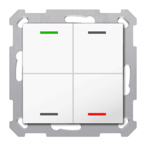KNX Taster Light 55 4-fach,RGBW,TS, Reinweiß glänzend, Neutral, Secure MDT TAL-55T4002.02S