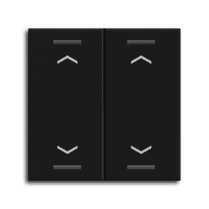 MDT Wippe für KNX Taster Light 55 2-fach, Schwarz matt, Jalousie MDT TAL-55W2A06.02