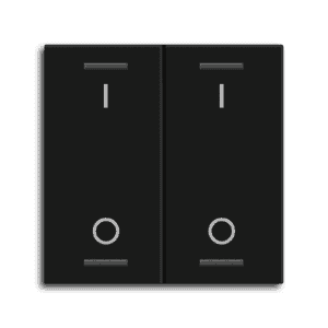 MDT Wippe für KNX Taster Light 55 2-fach, Schwarz matt, Schalten MDT TAL-55W2B06.02