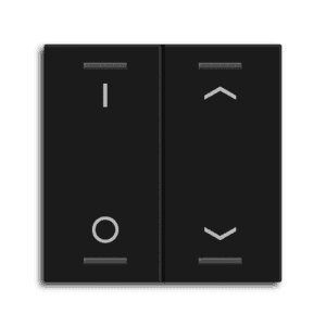 MDT Wippe für KNX Taster Light 55 2-fach, Schwarz matt, Schalten_Jalousie MDT TAL-55W2D06.02