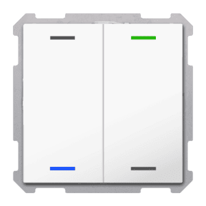 KNX Taster Light 63 2-fach, RGBW, Studioweiß glänzend, Neutral, Secure MDT TAL-6302004.02S