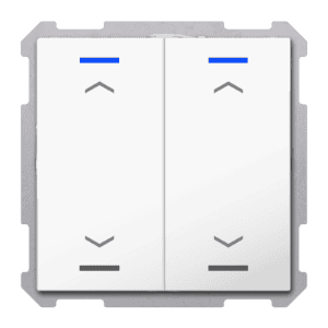 KNX Taster Light 63 2-fach, RGBW, Studioweiß glänzend, Jalousie, Secure MDT TAL-6302A04.02S