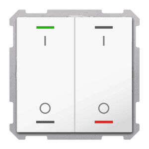KNX Taster Light 63 2-fach, RGBW, Studioweiß glänzend, Schalten, Secure MDT TAL-6302B04.02S