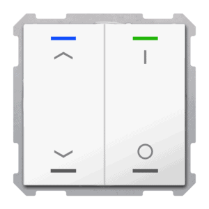 KNX Taster Light 63 2-fach, RGBW, Studioweiß glänzend, Jalousie_Schalten, Secure MDT TAL-6302C04.02S