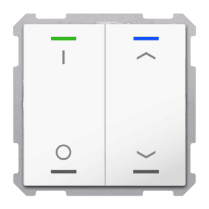 KNX Taster Light 63 2-fach, RGBW, Studioweiß glänzend, Schalten_Jalousie, Secure MDT TAL-6302D04.02S