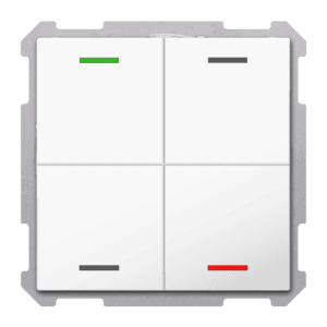 KNX Taster Light 63 4-fach, RGBW, Studioweiß glänzend, Neutral, Secure MDT TAL-6304004.02S