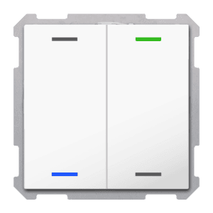 KNX Taster Light 63 2-fach, RGBW,TS, Studioweiß glänzend, Neutral, Secure MDT TAL-63T2004.02S