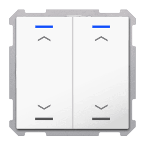 KNX Taster Light 63 2-fach, RGBW,TS, Studioweiß glänzend, Jalousie, Secure MDT TAL-63T2A04.02S