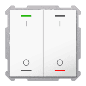 KNX Taster Light 63 2-fach, RGBW,TS, Studioweiß glänzend, Schalten, Secure MDT TAL-63T2B04.02S