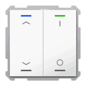 KNX Taster Light 63 2-fach, RGBW,TS, Studioweiß glänz.,Jalousie_Schalten, Secure MDT TAL-63T2C04.02S