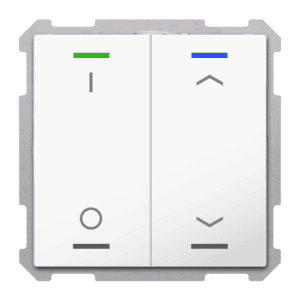 KNX Taster Light 63 2-fach, RGBW,TS, Studioweiß glänz.,Schalten_Jalousie, Secure MDT TAL-63T2D04.02S
