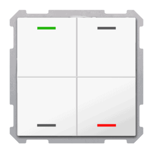 KNX Taster Light 63 4-fach, RGBW,TS, Studioweiß glänzend, Neutral, Secure MDT TAL-63T4004.02S