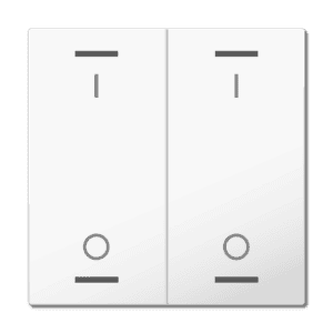 MDT Wippe für KNX Taster Light 63 2-fach, Studioweiß glänzend, Schalten MDT TAL-63W2B04.02