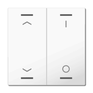 MDT Wippe für KNX Taster Light 63 2-fach, Studioweiß glänzend, Jalousie_Schalten MDT TAL-63W2C04.02