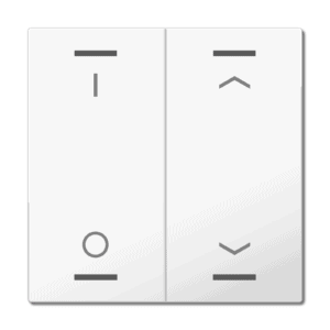 MDT Wippe für KNX Taster Light 63 2-fach, Studioweiß glänzend, Schalten_Jalousie MDT TAL-63W2D04.02
