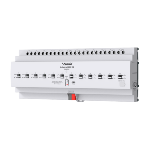 IndustrialBOX 12. Industrieaktor mit 12 Ausgängen (20 A - 200 µF), mechanische manuelle Bedienung und KNX Secure Zennio ZIOINB12