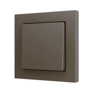 ZS55. Soft Einfachtaster für 1 Binäreingang 55x55 mm – Mokka Zennio ZS551PB1M