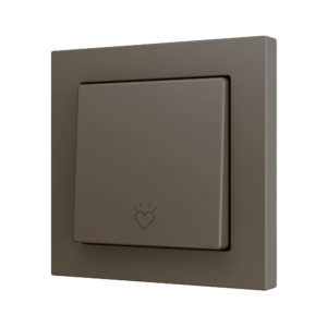 ZS55. Soft Einfachtaster für 1 Binäreingang 55x55 mm – Mokka - Custom Design. Minimum: 100 Einheiten pro Design Zennio ZS551PB1MC