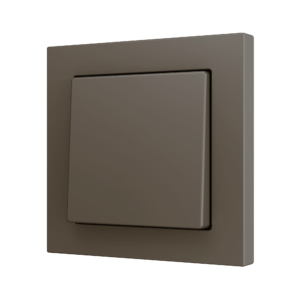 ZS55. Soft Einfachtaster für 2 Binäreingänge 55x55 mm – Mokka Zennio ZS551PB2M