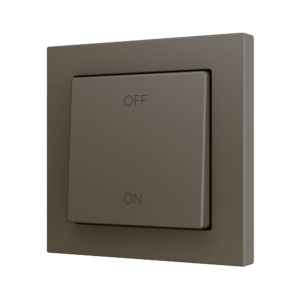 ZS55. Soft Einfachtaster für 2 Binäreingänge 55x55 mm – Mokka - Custom Design. Minimum: 100 Einheiten pro Design Zennio ZS551PB2MC