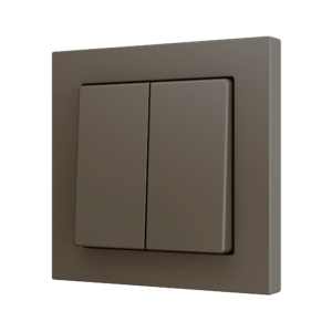 ZS55. Soft Doppeltaster für 2 Binäreingänge 55x55 mm – Mokka Zennio ZS552PB2M