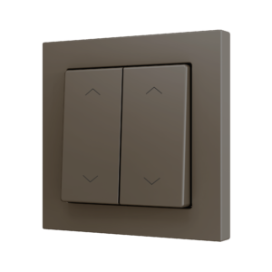 ZS55. Soft Doppeltaster für 4 Binäreingänge 55x55 mm – Jalousie Symbol – Mokka Zennio ZS552PB4SHM