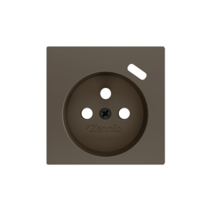 ZS55. Französischer Steckdosenabdeckung mit USB C 55x55 mm - Mokka Zennio ZS55CF1USM
