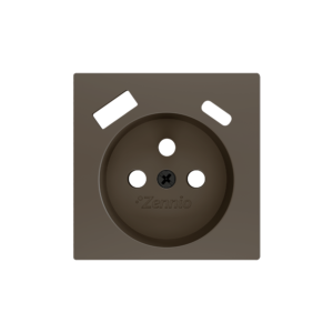 ZS55. Französischer Steckdosenabdeckung mit USB C und A 55x55 mm - Mokka Zennio ZS55CF2USM