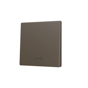 ZS55. Tasterabdeckung für Soft KNX Einfachtaster 55x55 mm. Untere Betätigung - Schlüssel Symbol – Mokka Zennio ZS55CSOFT11KM