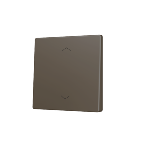 ZS55. Tasterabdeckung für Soft KNX Einfachtaster 55x55 mm. Untere Betätigung - Jalousie Symbol – Mokka Zennio ZS55CSOFT12SHM