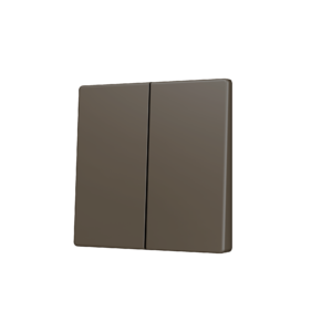ZS55. Tasterabdeckung für Soft KNX Doppeltaster 55x55 mm. Untere Betätigung - Mokka Zennio ZS55CSOFT22M