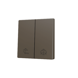 ZS55. Tasterabdeckung für Soft KNX Doppeltaster 55x55 mm. Untere Betätigung - Mokka - Custom Design. Minimum: 100 Einheiten pro Design Zennio ZS55CSOFT22MC