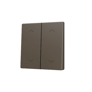 ZS55. Tasterabdeckung für Soft KNX Doppeltaster 55x55 mm. Obere&untere Betätigung - Jalousie Symbol – Mokka Zennio ZS55CSOFT24SHM