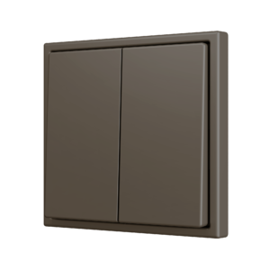 ZS70. Soft Doppeltaster für 2 Binäreingänge 70x70 mm – Mokka Zennio ZS702PB2M