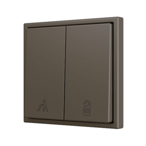 ZS70. Soft Doppeltaster für 2 Binäreingänge 70x70 mm – Mokka - Custom Design. Minimum: 100 Einheiten pro Design Zennio ZS702PB2MC