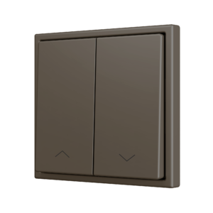 ZS70. Soft Doppeltaster für 2 Binäreingänge 70x70 mm – Jalousie-Symbol – Mokka Zennio ZS702PB2SHM