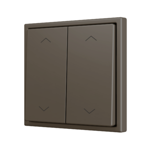 ZS70. Soft Doppeltaster für 4 Binäreingänge 70x70 mm – Jalousie-Symbol – Mokka Zennio ZS702PB4SHM