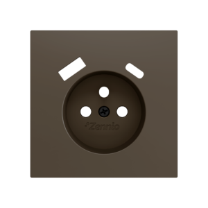 ZS70. Französische Steckdosenabdeckung mit USB C und A 70x70 mm - Mokka Zennio ZS70CF2USM