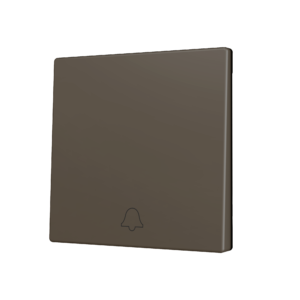 ZS70. Tasterabdeckung für Soft KNX Einfachtaster 70x70 mm. Druck nach unten - Klingel-Symbol – Mokka Zennio ZS70CSOFT11DM