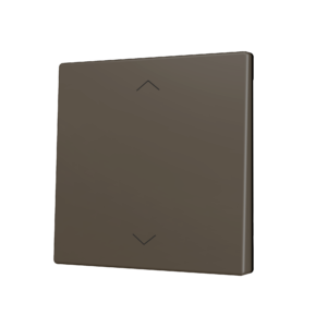 ZS70. Tasterabdeckung für Soft KNX Einfachtaster 70x70 mm. Druck nach unten - Jalousie-Symbol – Mokka Zennio ZS70CSOFT12SHM